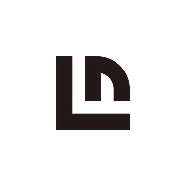 Harf Ln elmas geometrik sembol basit logo vektörü