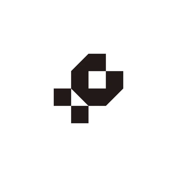 Huruf Kuadrat Simbol Geometris Vektor Logo Sederhana - Stok Vektor