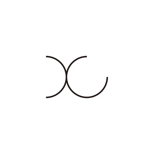 Carta Linha Curva Símbolo Geométrico Vetor Logotipo Simples — Vetor de Stock
