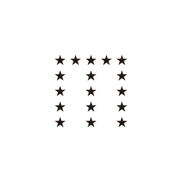 Letra Estrellas Símbolo Geométrico Cuadrado Simple Logo Vector — Archivo Imágenes Vectoriales