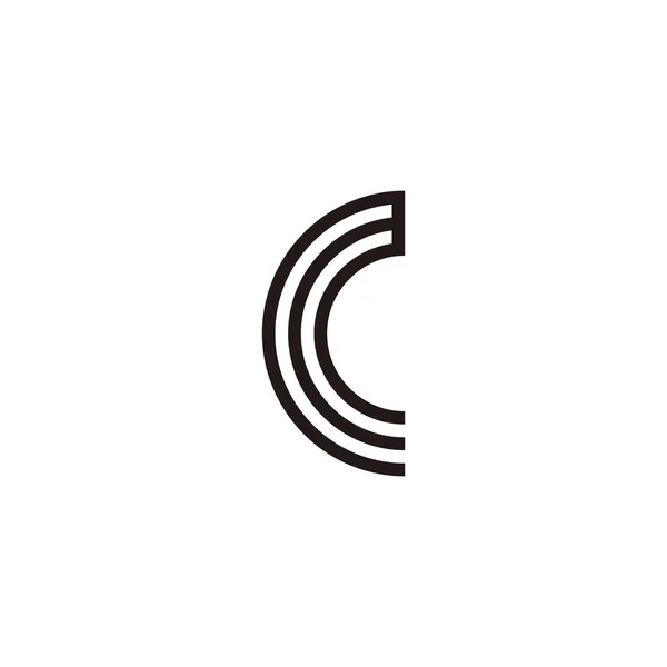 Buchstabe Förmiges Linien Geometrisches Symbol Einfacher Logo Vektor — Stockvektor