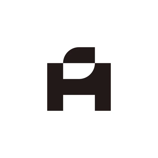 Lettre Feuille Contour Géométrique Symbole Simple Logo Vecteur — Image vectorielle