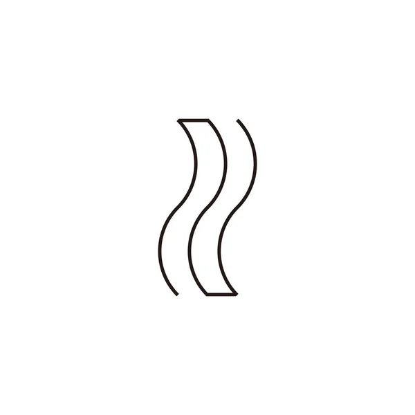 Písmeno Vlna Linie Geometrický Symbol Jednoduchý Vektor Loga — Stockový vektor