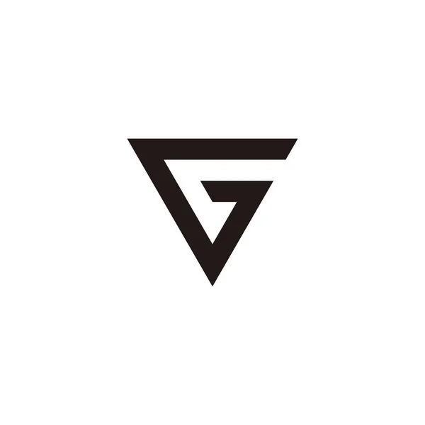 Huruf Segitiga Garis Luar Geometris Simbol Sederhana Vektor Logo - Stok Vektor