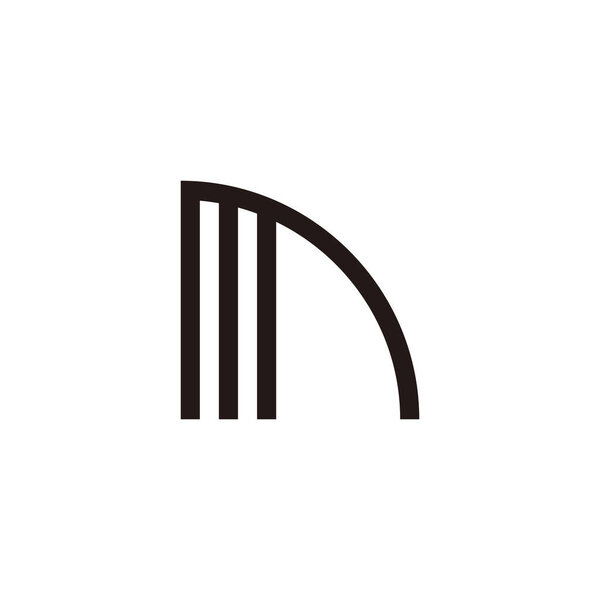 Letter m diamond, line geometric symbol simple logo vector