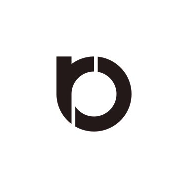 Rb br b çember geometrik sembolü basit logo vektörü