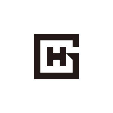 G ve H harflerinin karesi, geometrik sembolün ana hatları basit logo vektörü