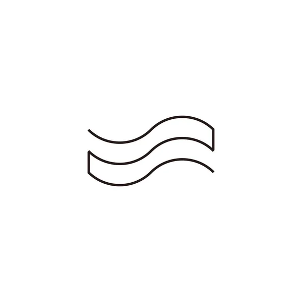 Número Onda Linha Símbolo Geométrico Vetor Logotipo Simples —  Vetores de Stock