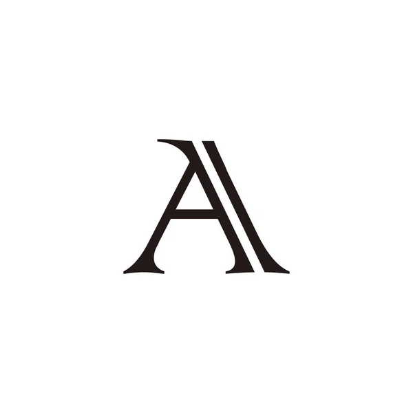 文字ダブル ライン幾何学的なシンボルシンプルなロゴベクトル — ストックベクタ
