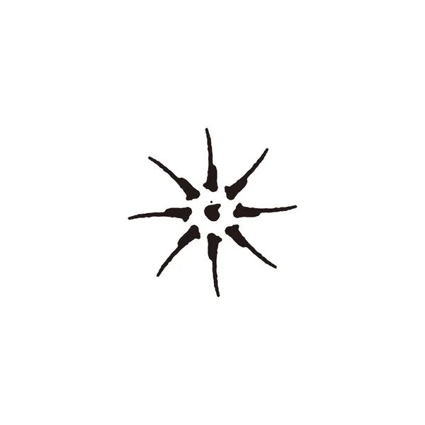 Zon Illustratie Inkt Geometrische Symbool Eenvoudige Logo Vector — Stockvector
