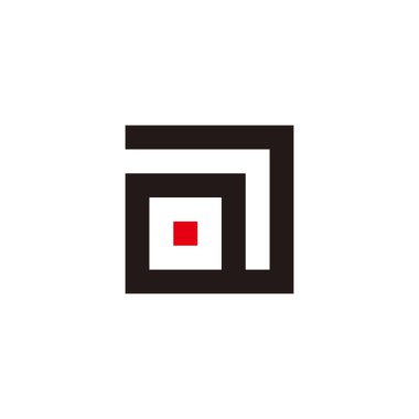 A harfi kapalı, kare geometrik sembol basit logo vektörü