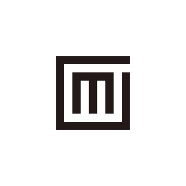 Letter m in G, square geometric symbol simple logo vector