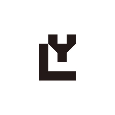 LY kare geometrik sembolü basit logo vektörü