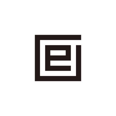 G kare geometrik semboldeki e harfi basit logo vektörü