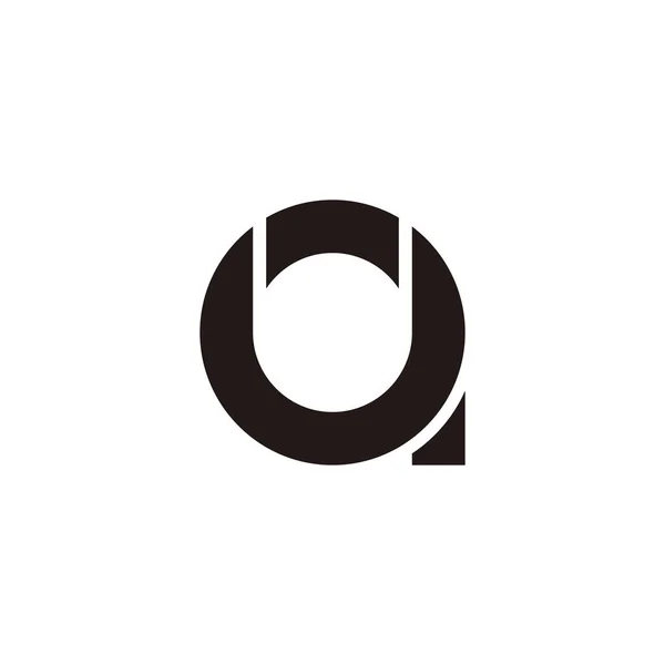 Γράμμα Ένας Κύκλος Περίγραμμα Γεωμετρικό Σύμβολο Απλό Διάνυσμα Λογότυπο — Διανυσματικό Αρχείο