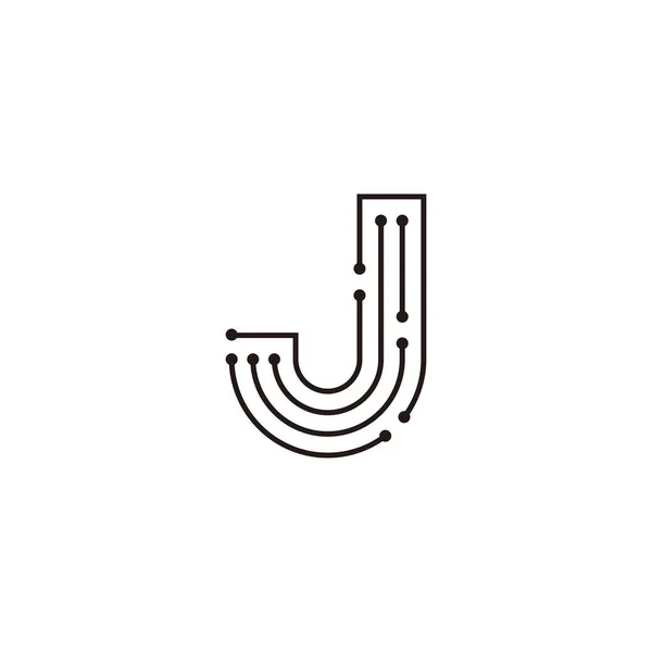 文字J技術 電気幾何学的シンプルなロゴベクトル — ストックベクタ