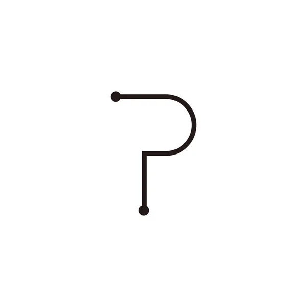 Lettre Ligne Point Symbole Géométrique Simple Logo Vecteur — Image vectorielle