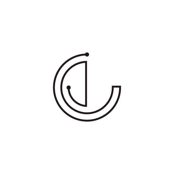Bokstaven Och Cirkel Linje Geometrisk Symbol Enkel Logotyp Vektor — Stock vektor