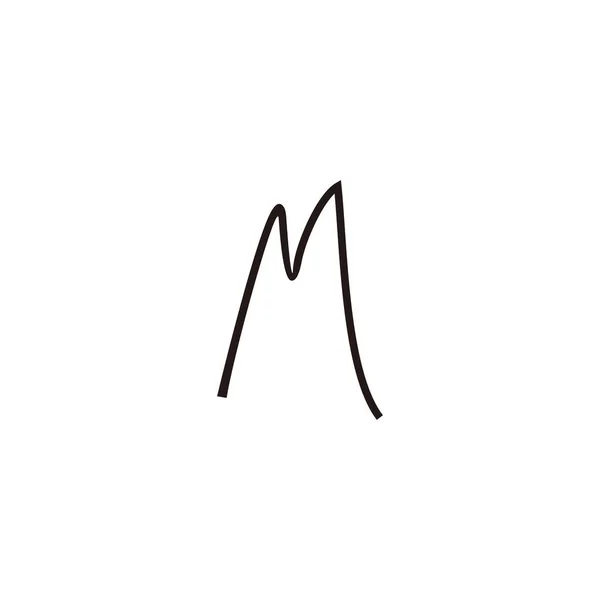 文字M線の幾何学的シンプルなロゴベクトル — ストックベクタ