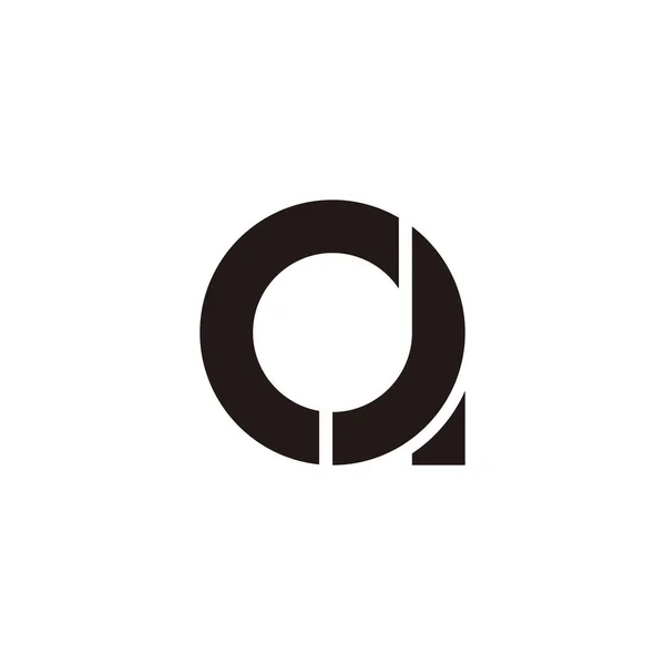 Lettera Cerchio Contorno Simbolo Geometrico Semplice Logo Vettoriale — Vettoriale Stock