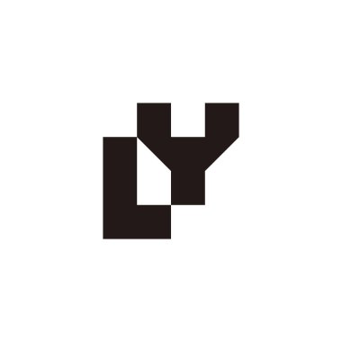 LY kare geometrik sembolü basit logo vektörü