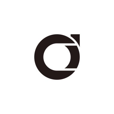 Cd dC d dairesi, özet geometrik sembol basit logo vektörü