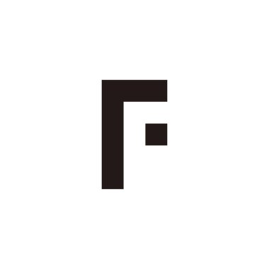 RF F harfi F noktası geometrik sembolü basit logo vektörü