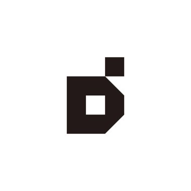 D d d d d kare geometrik sembol basit logo vektörü