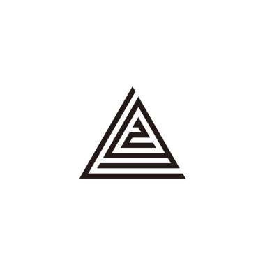 L harfi, g ve 2, üçgen geometrik sembol basit logo vektörü