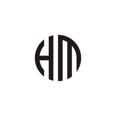 Harf Hm geometrik sembol basit logo vektörü