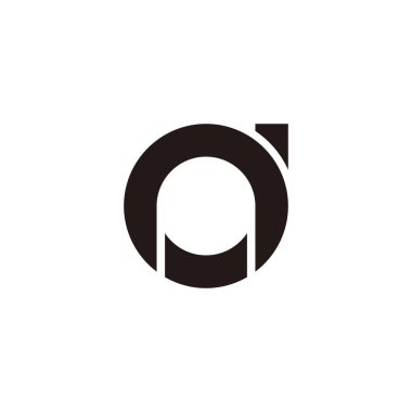 Harf ve d daire, ana hatlı geometrik sembol basit logo vektörü