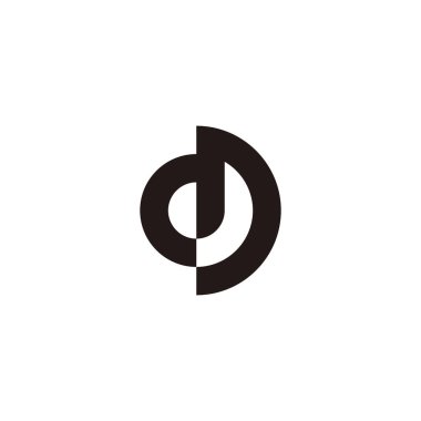 dJ eğrisi geometrik sembolü basit logo vektörü