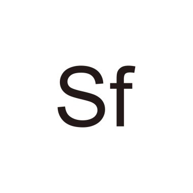 Sf geometrik sembolü basit logo vektörü
