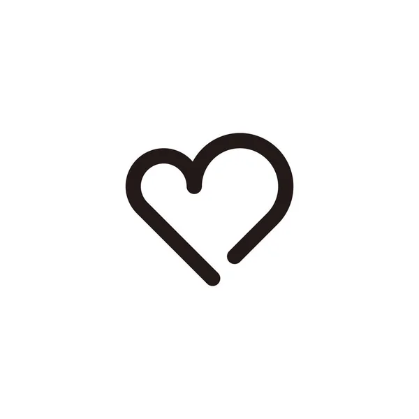 Litera Serce Zarys Krzywa Symbol Geometryczny Prosty Wektor Logo — Wektor stockowy