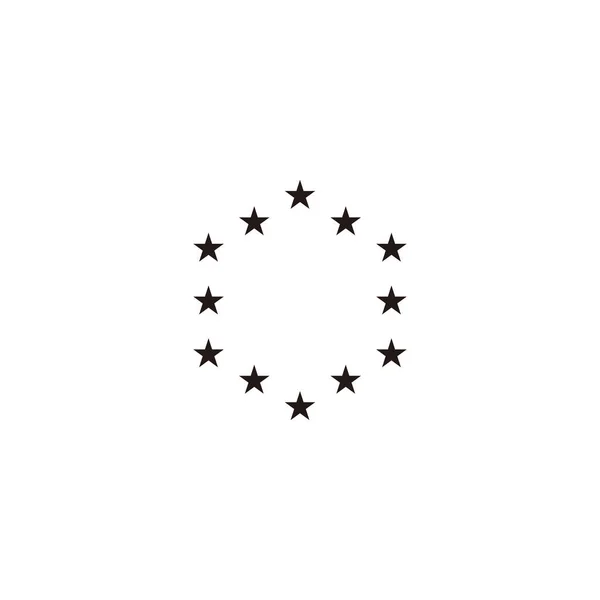 Зірки Шестикутний Геометричний Символ Простий Вектор Логотипу — стоковий вектор