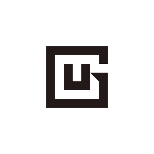 Harf Kare Geometrik Sembol Basit Logo Vektörü — Stok Vektör