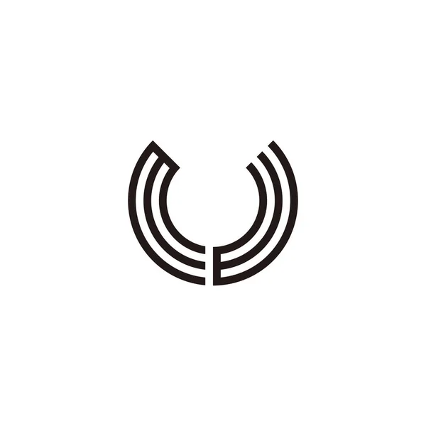 文字MとW 文字U線の幾何学的シンボルシンプルなロゴベクトル — ストックベクタ