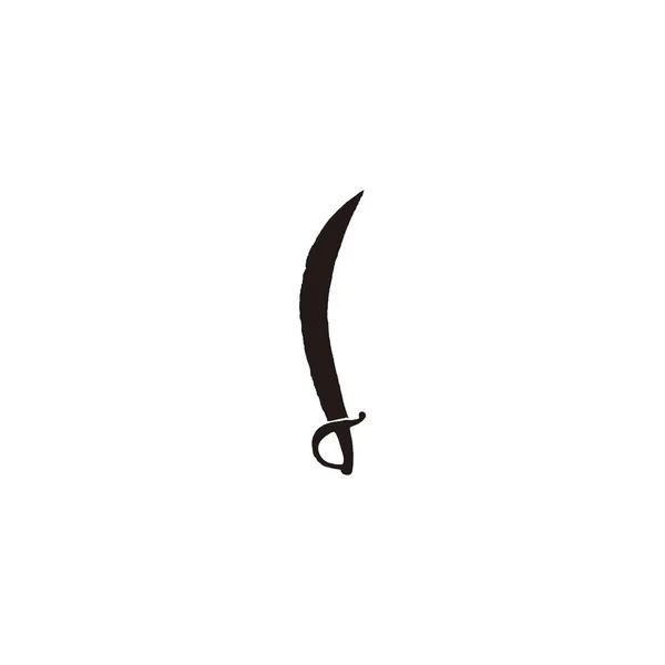 Espada Símbolo Geométrico Épico Simple Logotipo Vector — Vector de stock