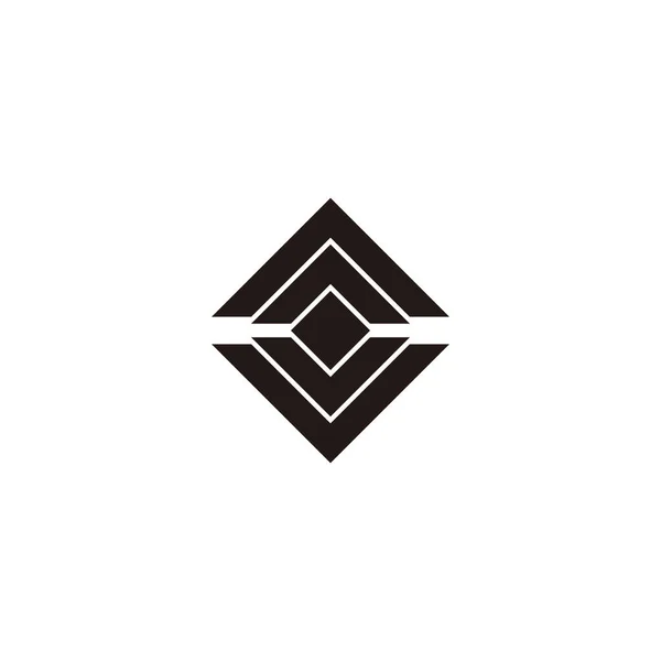 Carta Caixa Símbolo Geométrico Vetor Logotipo Simples — Vetor de Stock