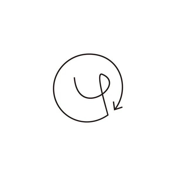 Carta Rodada Linha Seta Símbolo Geométrico Vetor Logotipo Simples —  Vetores de Stock