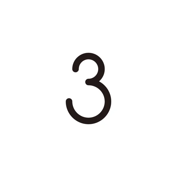 Крива Номер Три Контурний Геометричний Символ Простий Вектор Логотипу — стоковий вектор