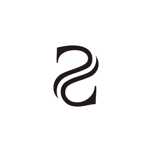 Número Duplo Linhas Símbolo Geométrico Vetor Logotipo Simples — Vetor de Stock