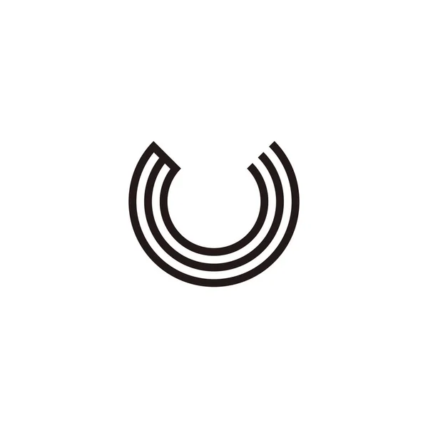 文字M字型U線 曲線幾何学的シンプルなロゴベクトル — ストックベクタ