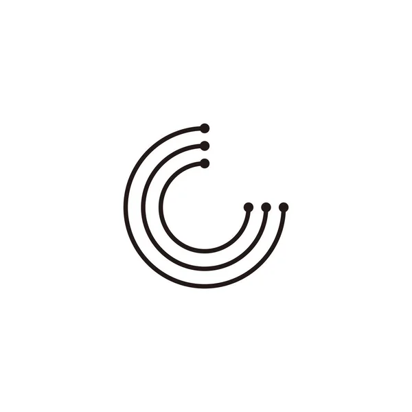 Bokstav Linjer Teknik Cirkel Geometrisk Symbol Enkel Logotyp Vektor — Stock vektor