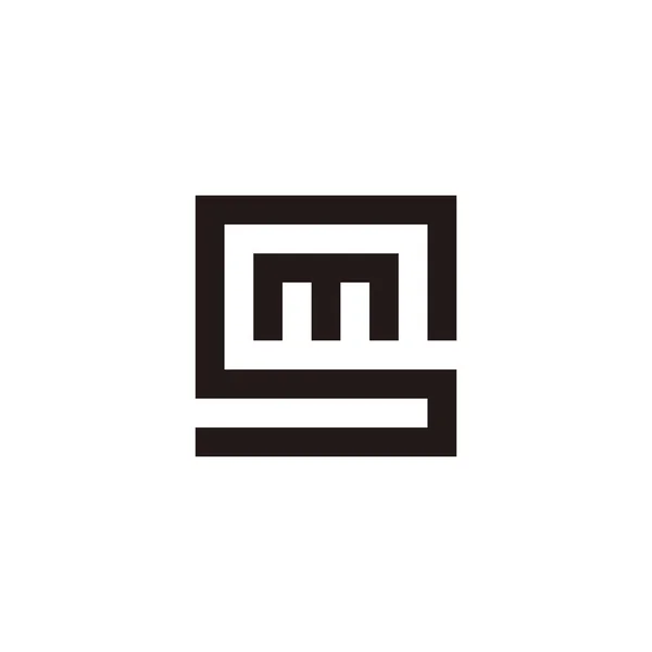 字母M Square Geometric Symbol Simple Logo Vector — 图库矢量图片