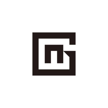 Letter n in G, square geometric symbol simple logo vector