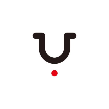 U harfi, alışveriş arabası, geometrik sembol basit logo vektörü.