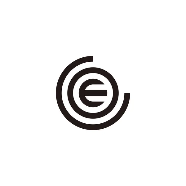 Carta Círculo Símbolo Geométrico Vetor Logotipo Simples — Vetor de Stock