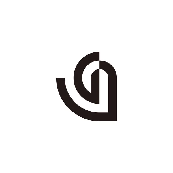 Letter Curve Geometrisch Symbool Eenvoudige Logo Vector — Stockvector