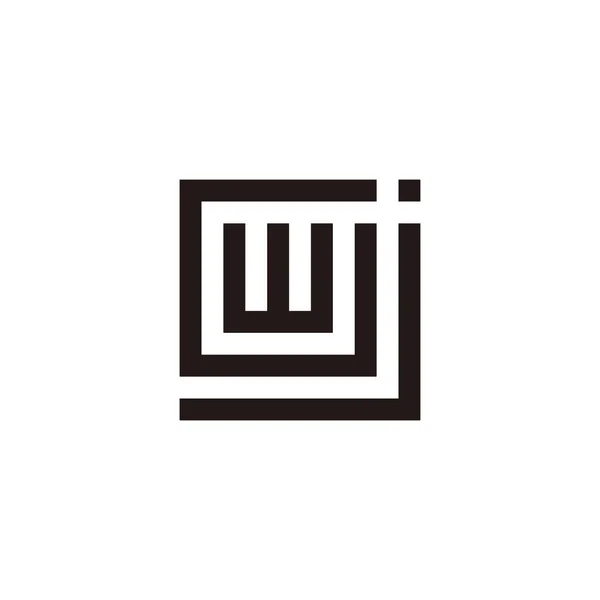 Γράμματα Και Τετράγωνο Γεωμετρικό Σύμβολο Απλό Διάνυσμα Λογότυπου — Διανυσματικό Αρχείο